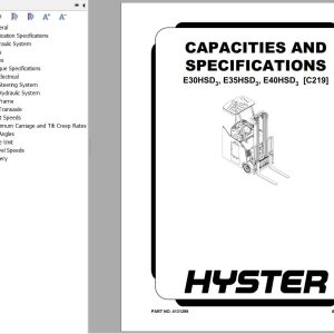 Hyster Forklift E30HSD3 E35HSD3 E40HSD3 C219 Service Manual 2024 1