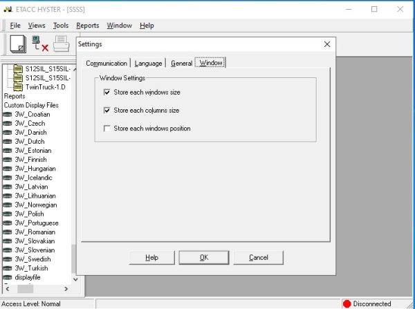 Hyster Forklift ETACC 08.2024 2.42.15 Display Program and Database 109