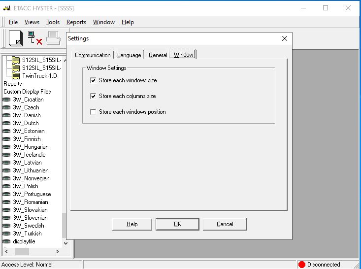 Hyster Forklift ETACC 08.2024 2.42.15 Display Program and Database 109