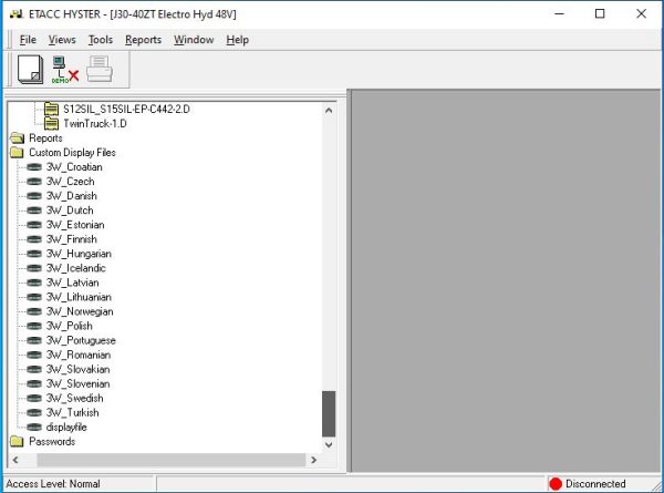 Hyster Forklift ETACC 08.2024 2.42.15 Display Program and Database 11