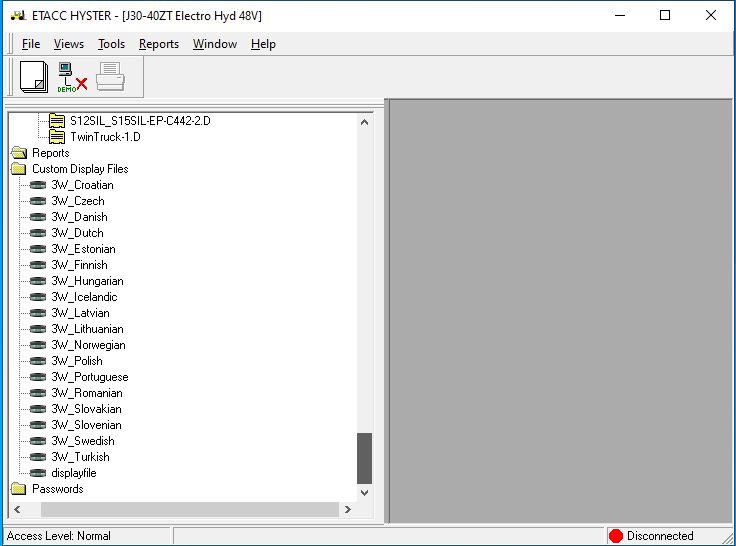 Hyster Forklift ETACC 08.2024 2.42.15 Display Program and Database 11