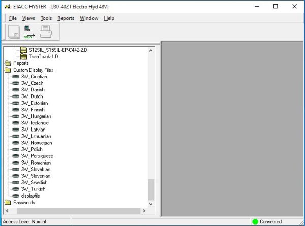 Hyster Forklift ETACC 08.2024 2.42.15 Display Program and Database 12