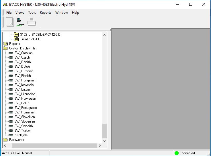 Hyster Forklift ETACC 08.2024 2.42.15 Display Program and Database 12