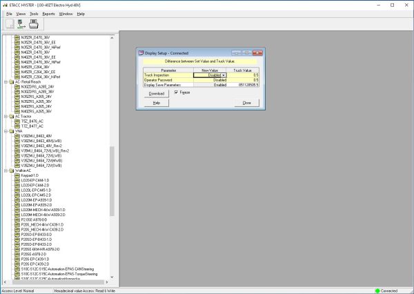 Hyster Forklift ETACC 08.2024 2.42.15 Display Program and Database 13