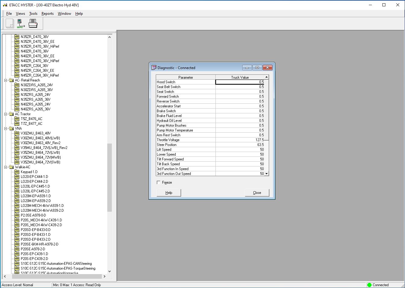 Hyster Forklift ETACC 08.2024 2.42.15 Display Program and Database 14
