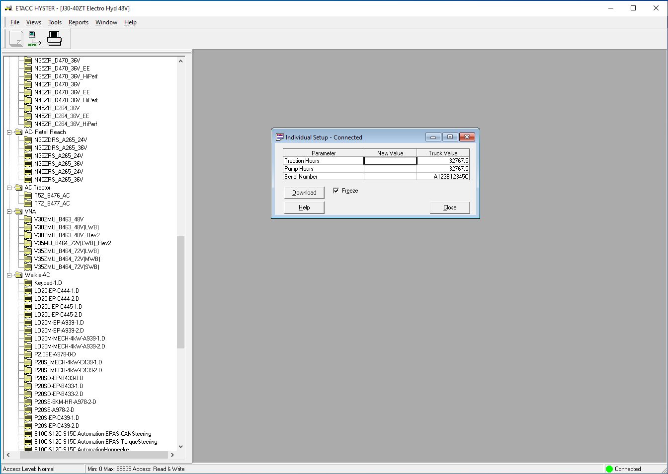 Hyster Forklift ETACC 08.2024 2.42.15 Display Program and Database 15
