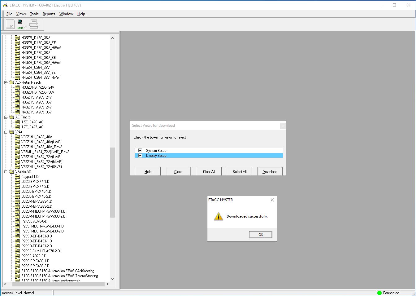 Hyster Forklift ETACC 08.2024 2.42.15 Display Program and Database 19