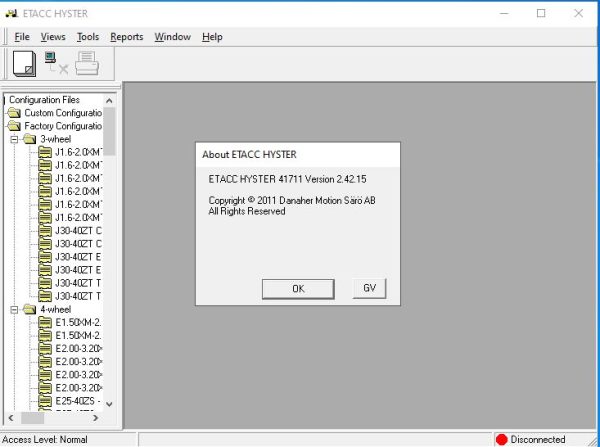 Hyster Forklift ETACC 08.2024 2.42.15 Display Program and Database 2