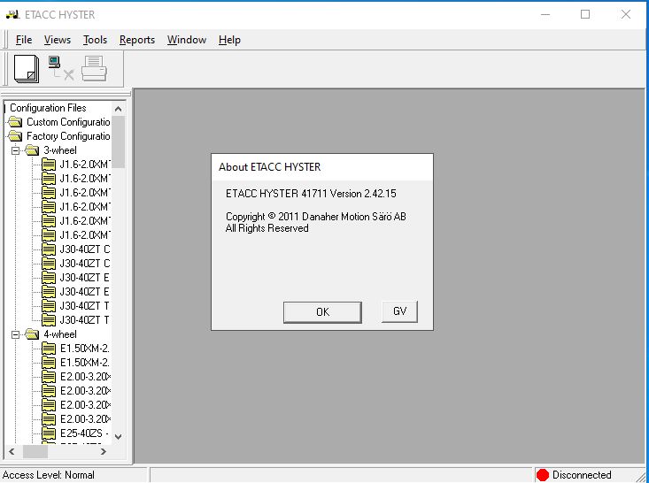 Hyster Forklift ETACC 08.2024 2.42.15 Display Program and Database 2