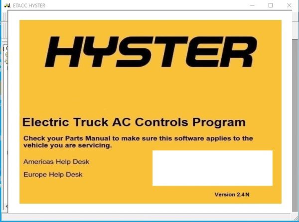 Hyster Forklift ETACC 08.2024 2.42.15 Display Program and Database
