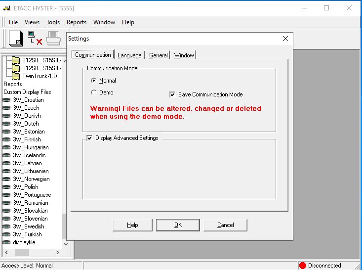 Hyster Forklift ETACC 08.2024 2.42.15 Display Program and Database 7