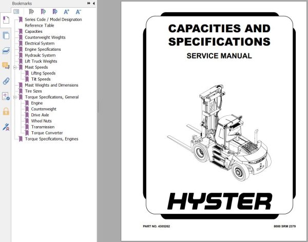 Hyster Forklift H18XD9 H20XD9 H18XDS9 H20XDS9 D236 Service Manual 2024 1