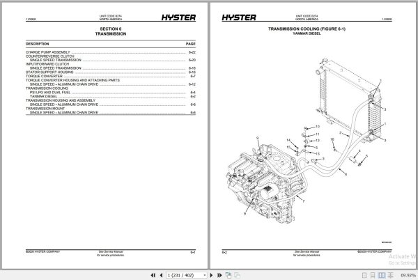 Hyster Forklift H50CT B274 Parts Manual 4120805 2020 2