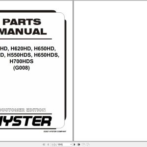 Hyster Forklift H550HD to H700HDS G008 Parts Manual 4031444 2021 1