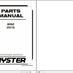 Hyster Forklift W50Z D215 Parts Manual 1615061 2018 1