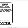 Hyster Forklift WALKIE HIGH LIFT STRADDLE W20XTA to W30XTR A455 Parts Manual 897976 2018 1