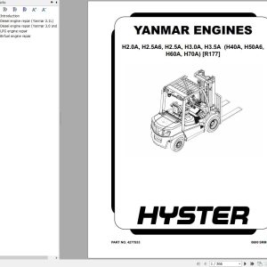 Hyster H2.0A H2.5A6 H2.5A H3.0A H3.5A R177 Engine Repair Manual 4277933 1
