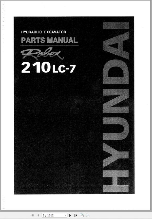 Hyundai Excavator 210LC 7 Parts Catalog EN KO 1