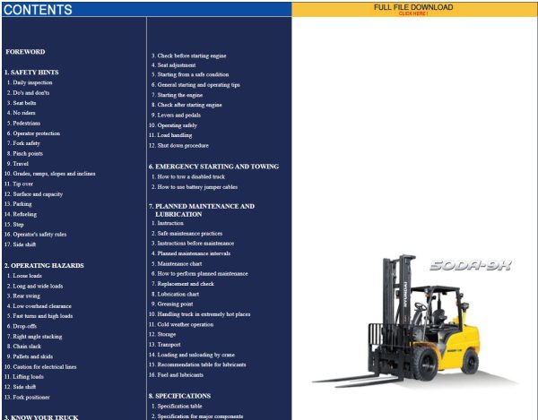 Hyundai Forklift Trucks PDF 02.2025 Operators Manual 2