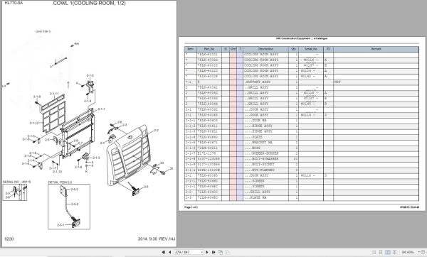 Hyundai Wheel Loader HL770 9A HL770XTD 9A Parts Catalog 2