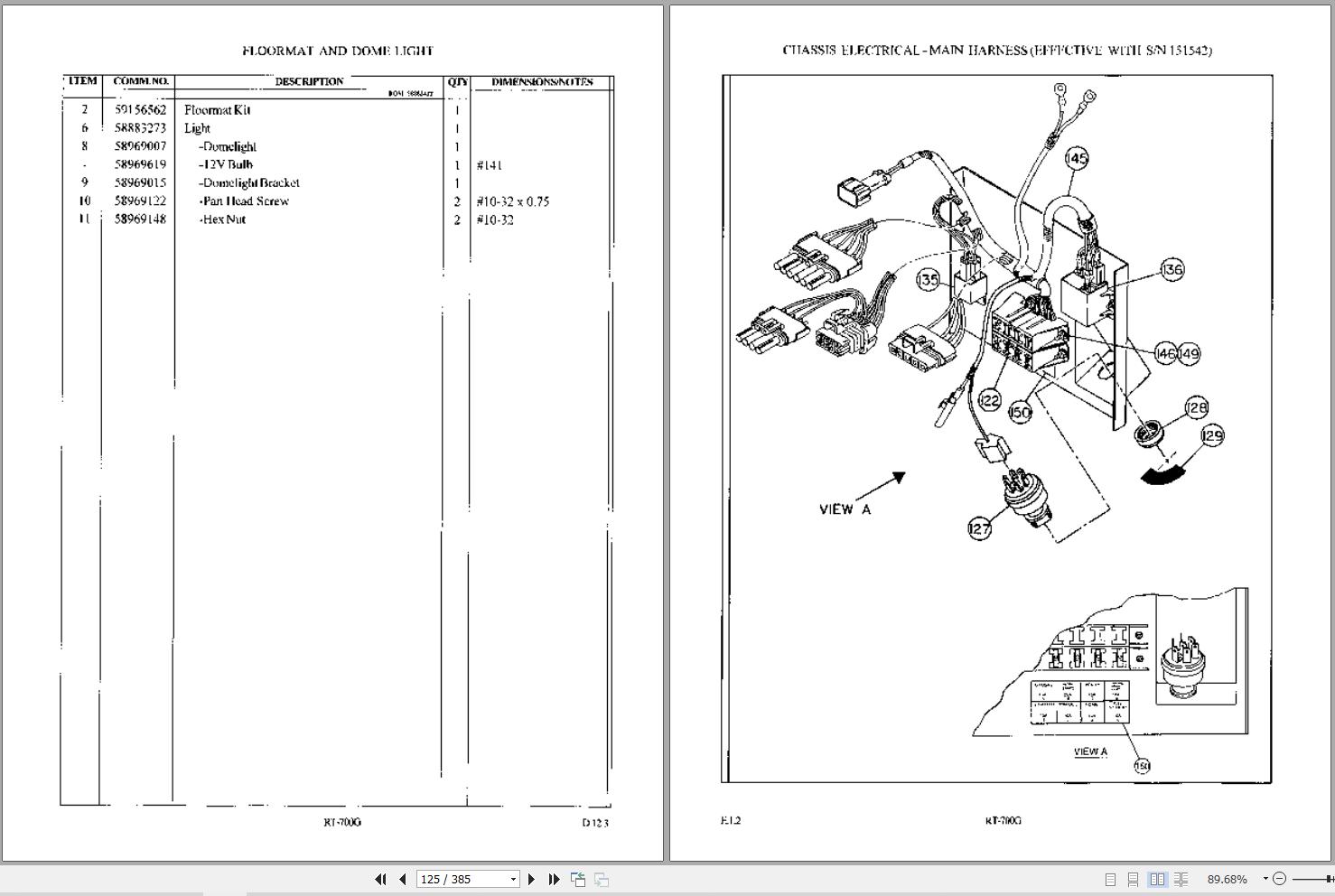 Ingersoll Rand Forklift RT700G Parts Catalog CPN13192016