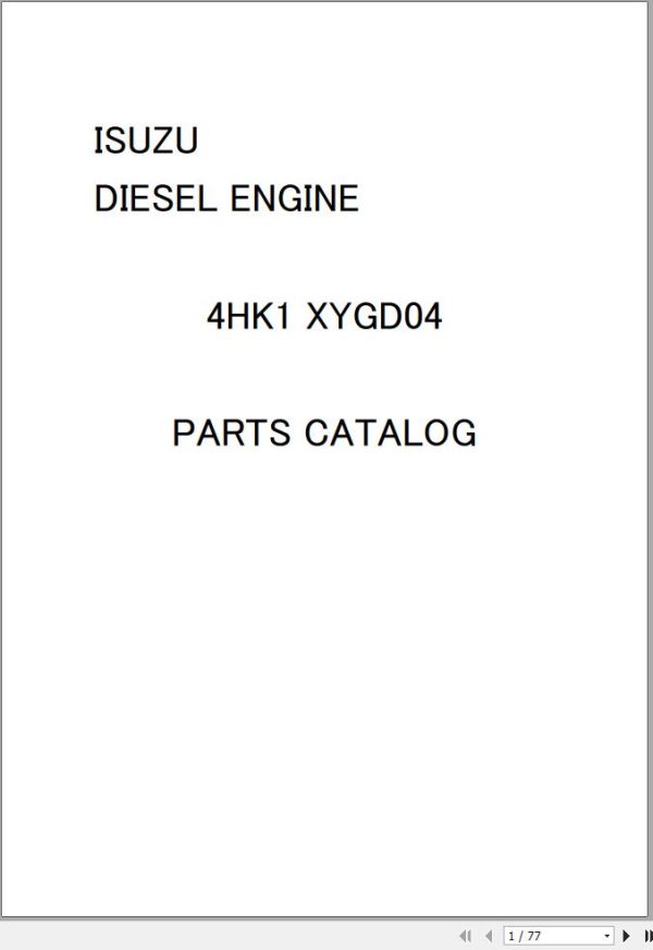 Isuzu Diesel Engine 4HK1 XYGD04 Parts Catalog