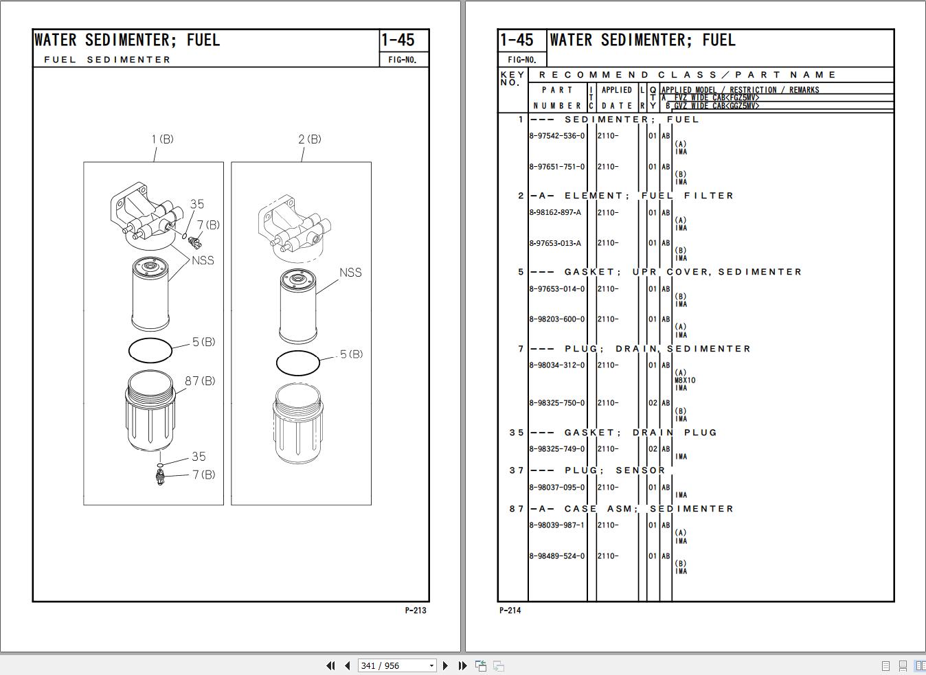 Isuzu Truck FVZ GVZ Parts Catalog 1 8871 2030 0 2