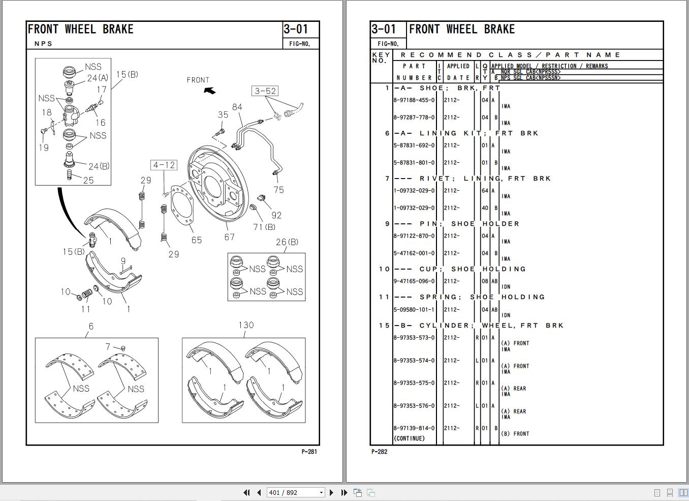 Isuzu Truck NQR NPS Parts Catalog 5887119180