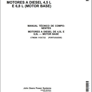 John Deere Diesel Engine 4.5L 6.8L Component Technical Manual CTM206 PT 1