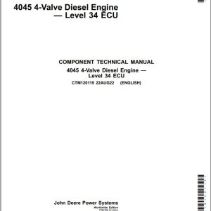 John Deere Diesel Engine 4045 4 Valve Component Technical Manual CTM120119 1