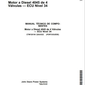 John Deere Diesel Engine 4045 4 Valve Component Technical Manual CTM120154 PT 1