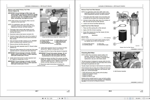John Deere Engines 6.8L PSS to 6.8L PWX Operators Manual OMRG39499 2