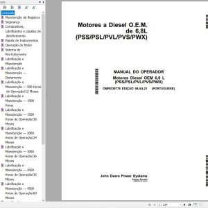 John Deere Engines 6.8L PSS to 6.8L PWX Operators Manual OMRG39778 PT 1