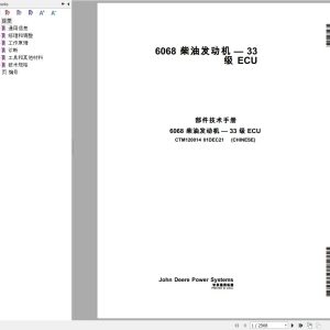 John Deere Engines 6068 Level 33 ECU Component Technical Manual CTM120014 ZH 1