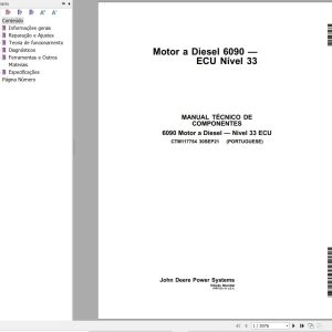 John Deere Engines 6090 Level 33 ECU Component Technical Manual CTM117754 PT 1