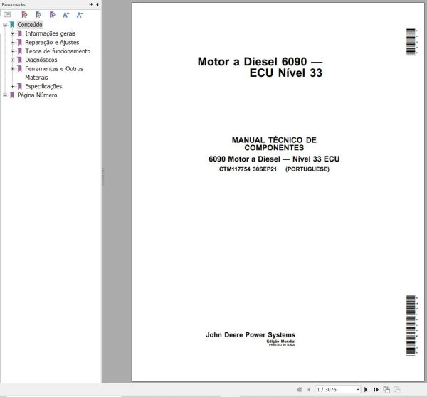 John Deere Engines 6090 Level 33 ECU Component Technical Manual CTM117754 PT 1