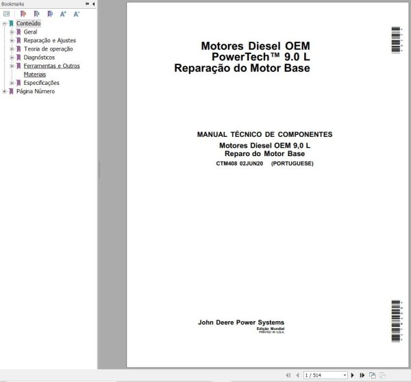 John Deere Engines 9.0L OEM Component Technical Manual CTM408 PT 1
