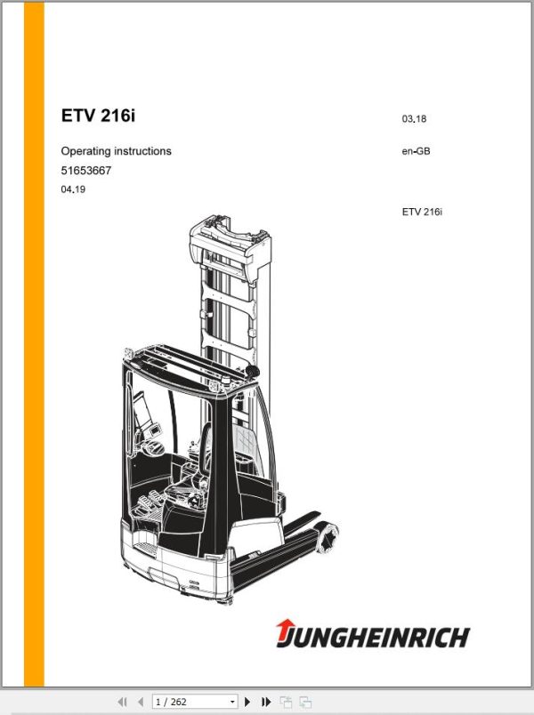 Jungheinrich Forklift ETV214i ETV216i 2025 Operators Manual Schematics 1
