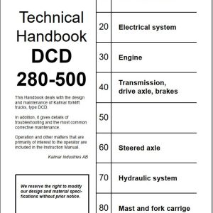 Kalmar Forklift DCE280 500 Technical Handbook 1