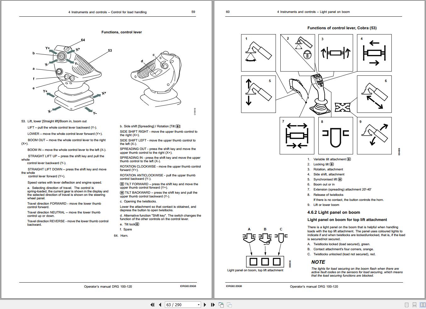 Kalmar Reach Stackers DRG100 120 Operation Manual DRG02.03GB 2