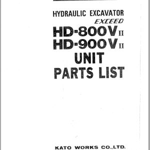Kato Hydraulic Excavator Exceed HD 800VII HD 900VII Unit Parts List 1