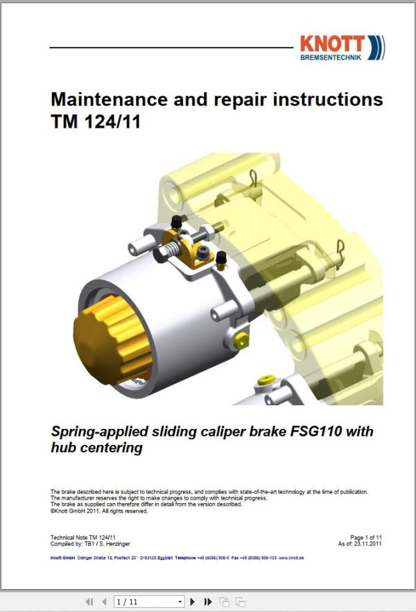 Knott Brake System TM 124 11 Maintenance and Repair Instruction 1