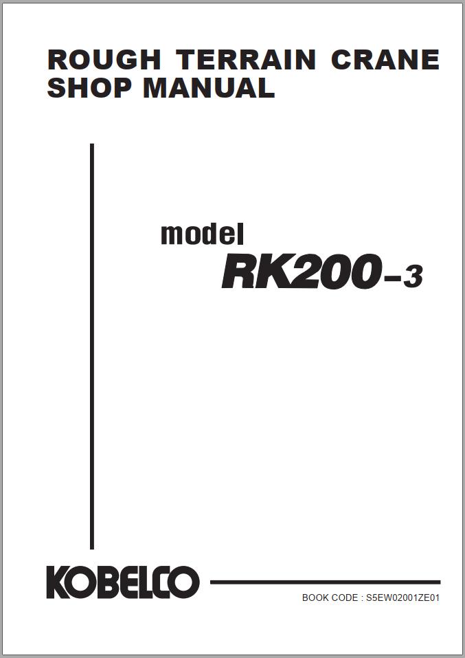 Kobelco Crane RK200 3 RK160 3 Shop Manual Diagrams S5EW02001ZE01 1