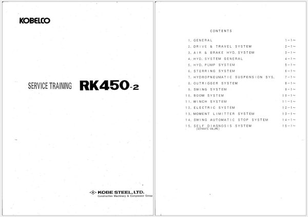 Kobelco Crane RK450 2 Service Training 1
