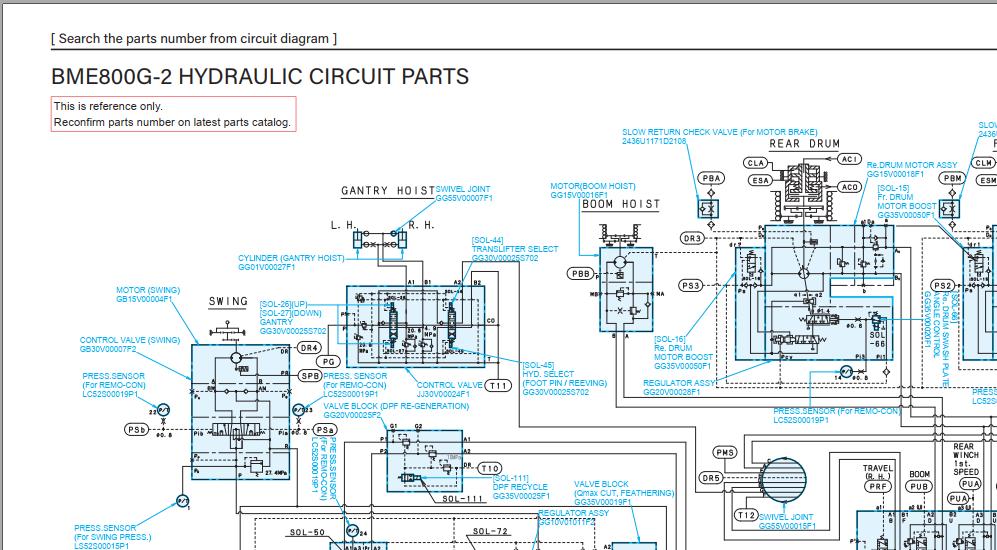 Kobelco Crawler Crane BME800G 2 Electric Hydraulic Circuit Diagrams 1
