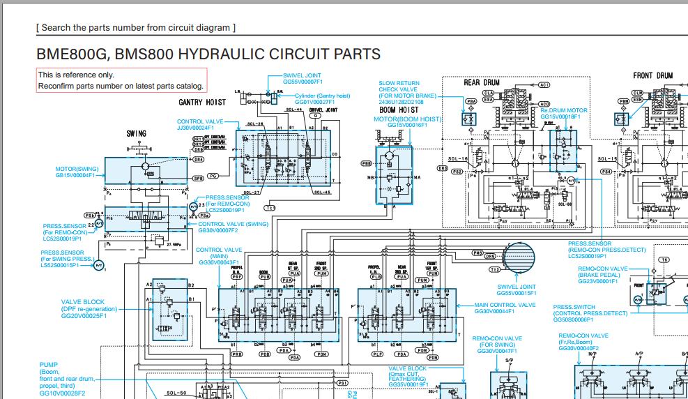 Kobelco Crawler Crane BME800G Electric Hydraulic Circuit Diagrams 1