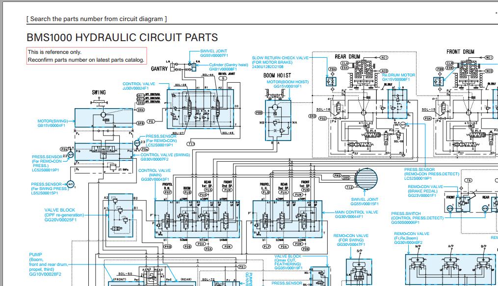 Kobelco Crawler Crane BMS1000 Electric Hydraulic Circuit Diagrams 1