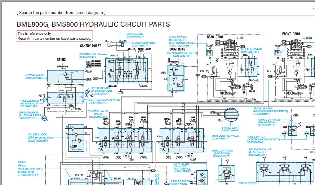 Kobelco Crawler Crane BMS800 Electric Hydraulic Circuit Diagrams 1