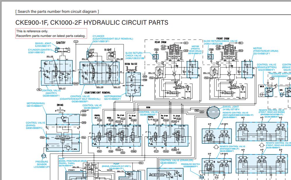 Kobelco Crawler Crane CK1000 2F Electric Hydraulic Circuit Diagrams 1