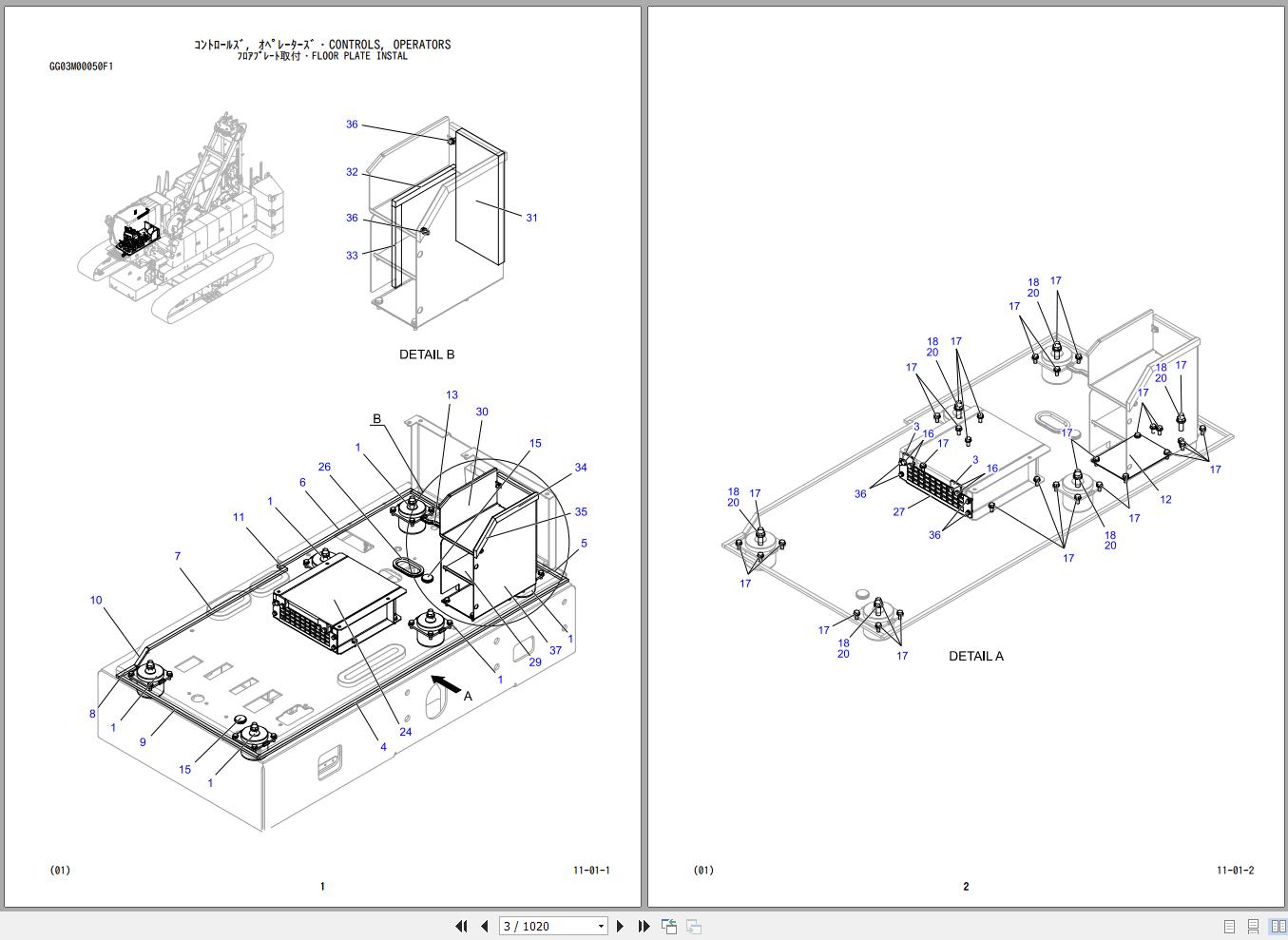 Kobelco Crawler Crane CK1100G 2 Parts Catalog S3GH05101ZO05 1